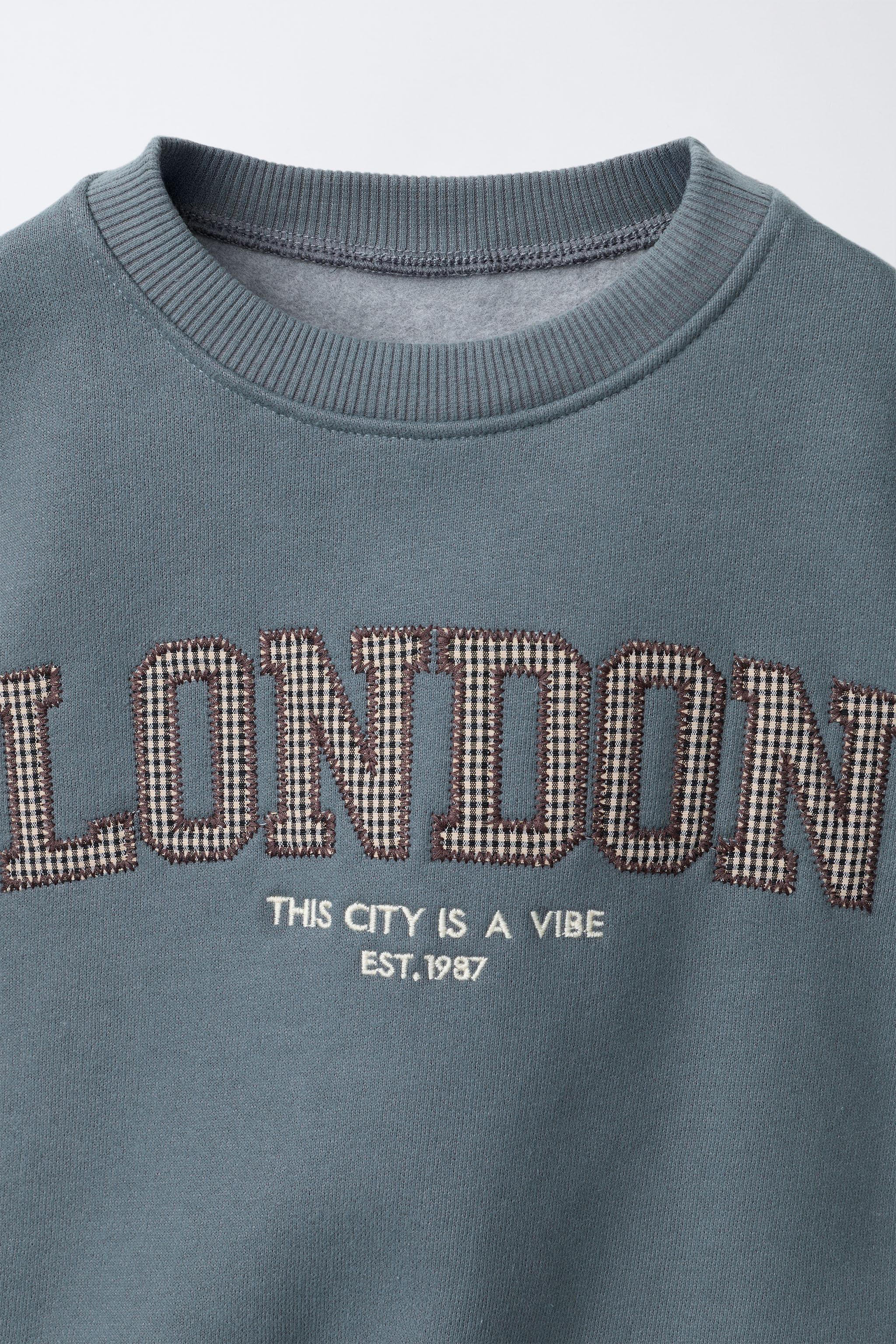 PATCH TEXT SWEATSHIRT - Anthracite grey | ZARA United States