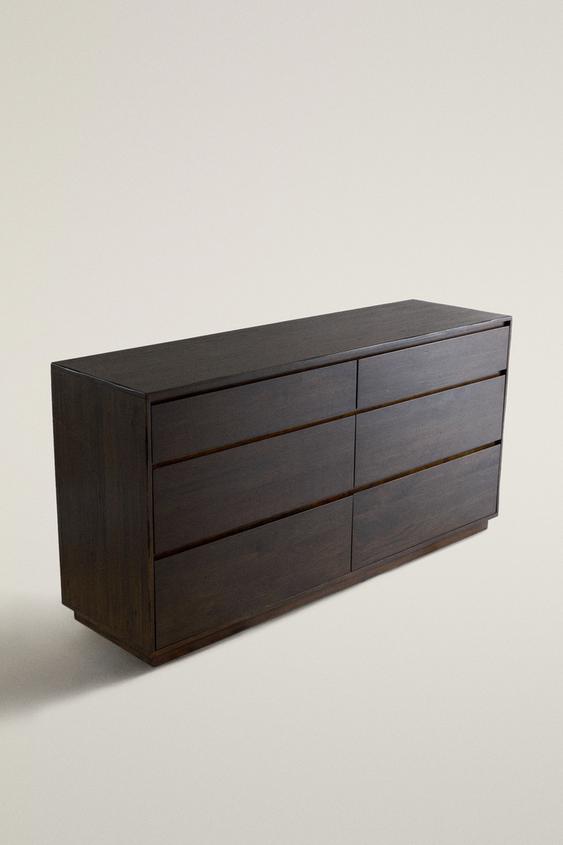 VINTAGE WOODEN CHEST OF DRAWERS - Dark brown