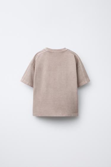 GARMENT DYE CUT-OUT T-SHIRT - Light beige by Zara - Image 1
