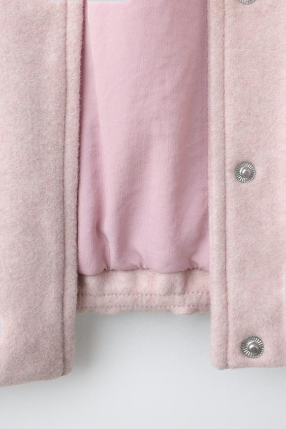 BLOUSON BOMBER À DÉCOR ONDULÉ - Rose de Zara - Image 7