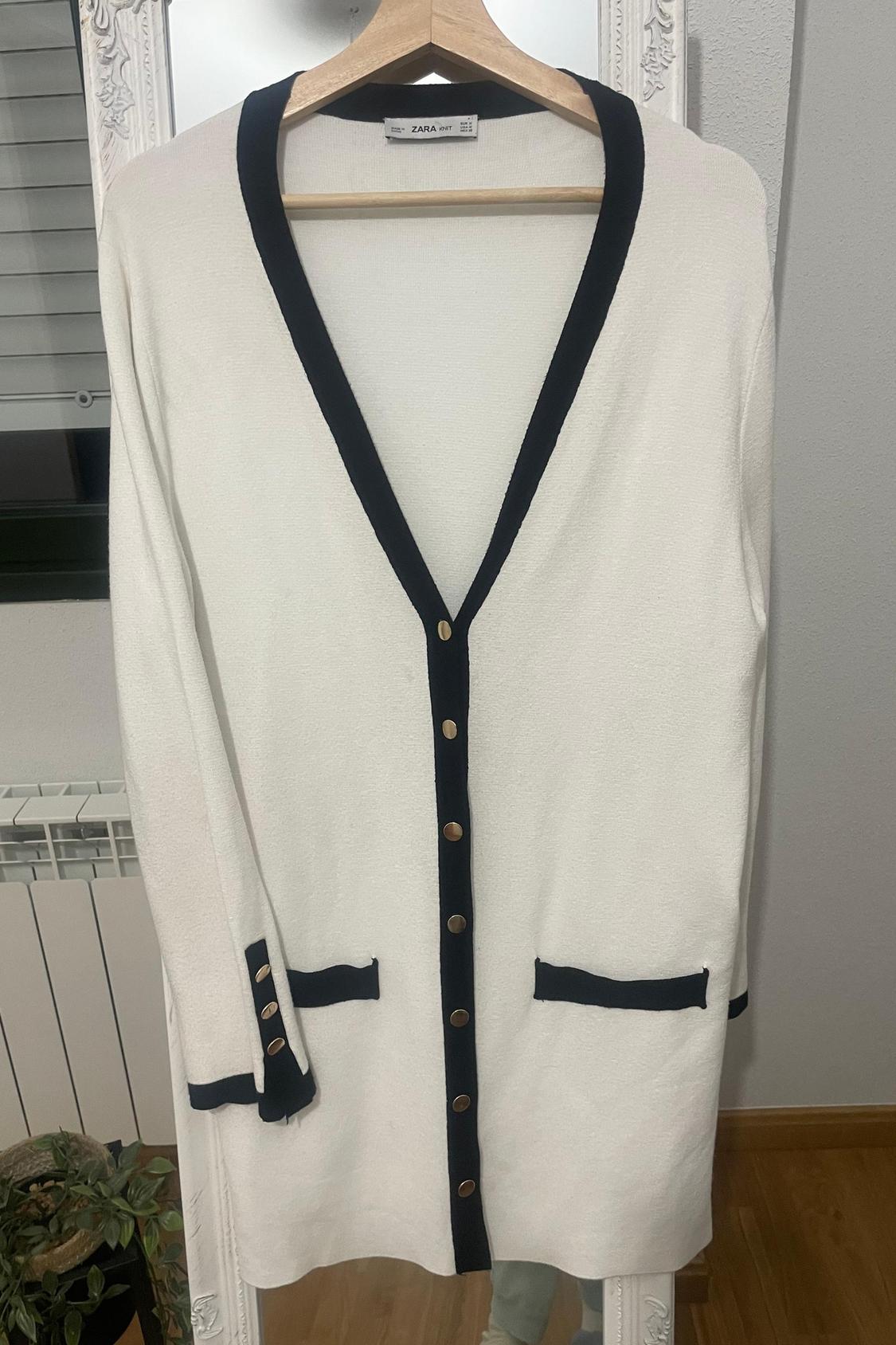 LONG CARDIGAN WITH PEARL BUTTONS - Image 4