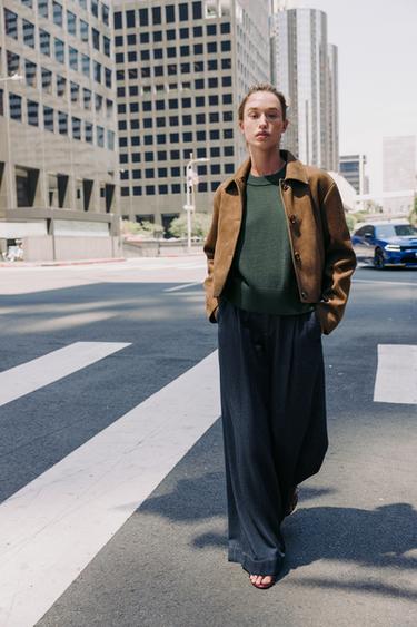 VESTE EFFET DAIM - Marron de Zara