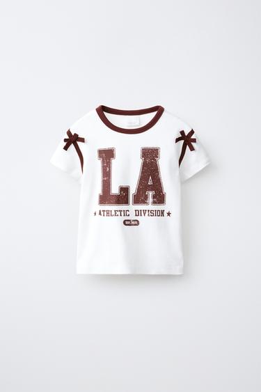 CAMISETA VARSITY LAZOS - Blanco roto de Zara - Imagen 0