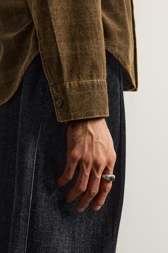 STONE SIGNET RING - Silver by Zara - Image 0