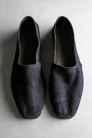Zara Leather espadrilles - Navy Blue - Image 0