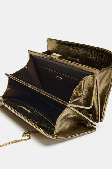 LEATHER SHOULDER BAG - Bronze by Zara - Image 5