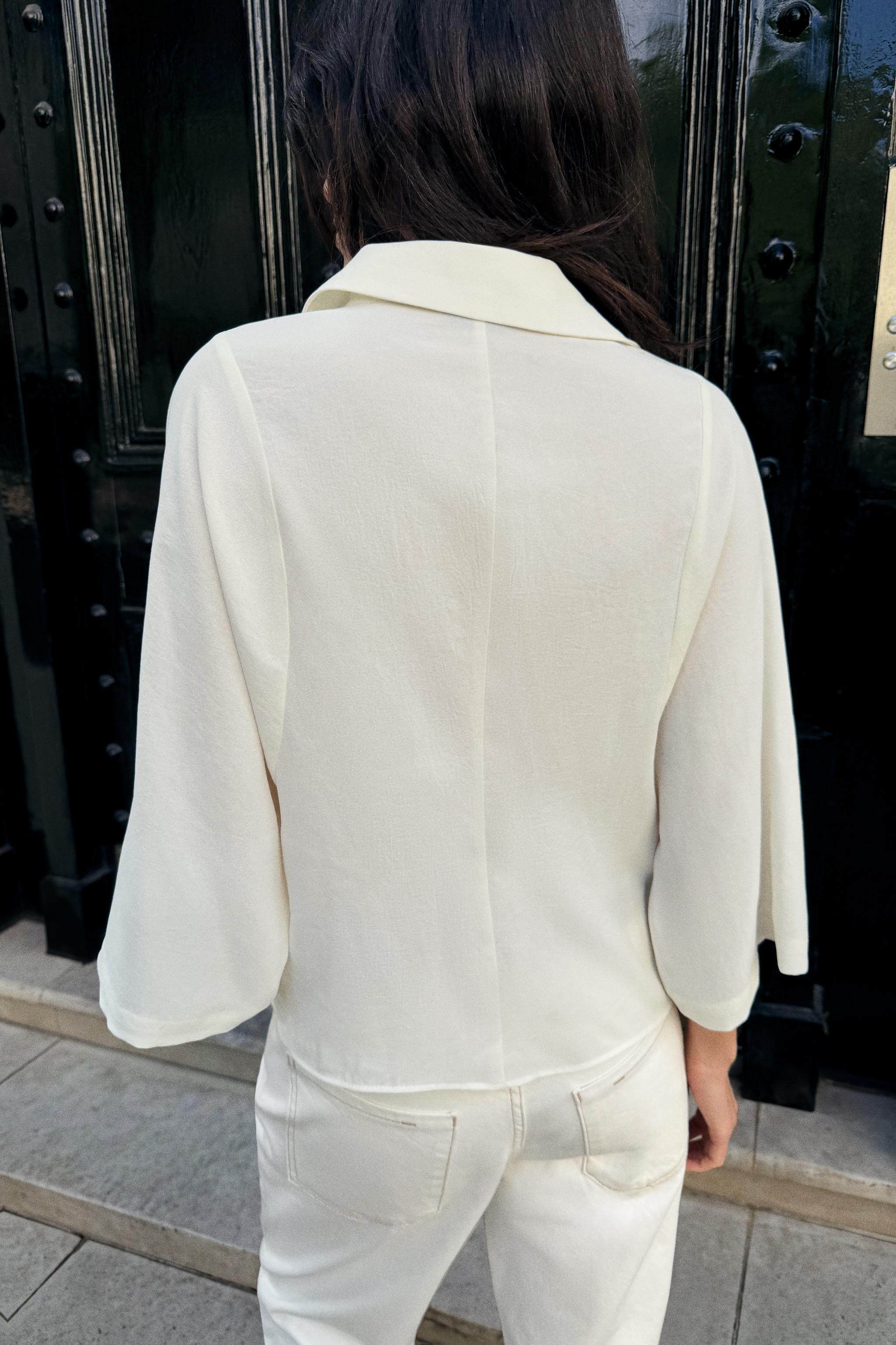Женские рубашки Zara CAPE SLEEVE SHIRT — фото 4