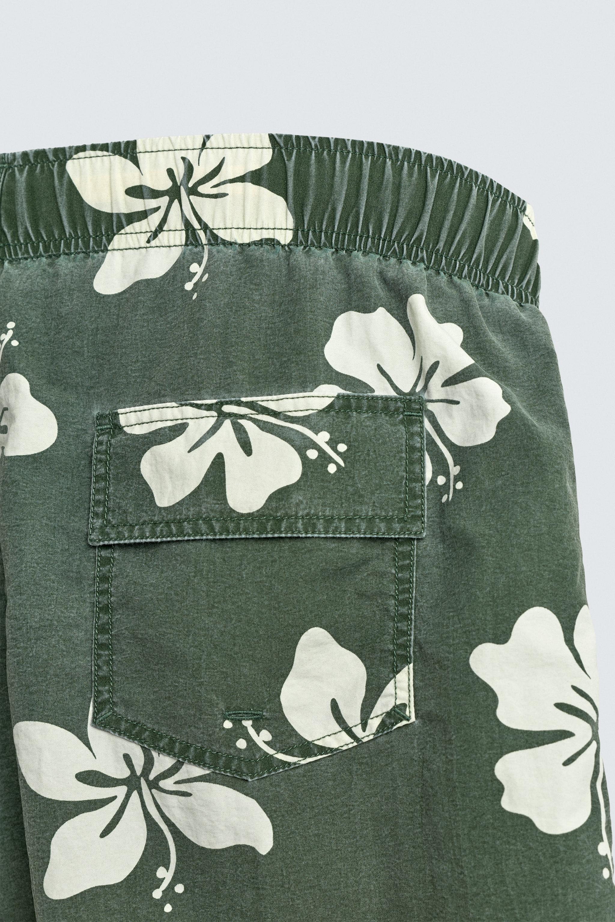 LONG HIBISCUS PRINT SWIMSUIT - Billiard green | ZARA United States