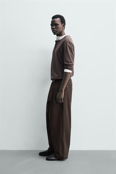 PANTALON CHINO COUPE LARGE - Marron de Zara - Image 3