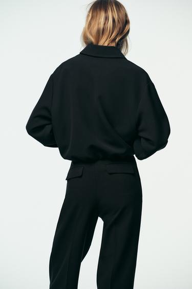 BLOUSON BOUFFANT ZIPPÉ - Noir de Zara - Image 5
