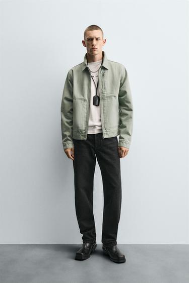 WASHED DENIM JACKET - Sea green by Zara - Image 0