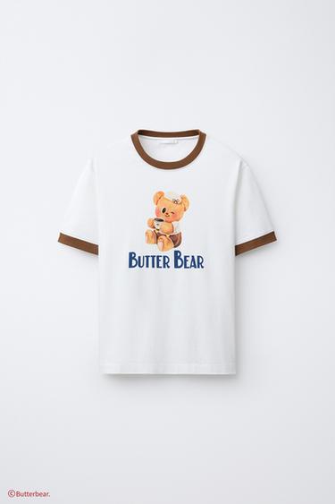 Zara BUTTERBEAR © 印花 T 恤 - 磨白色