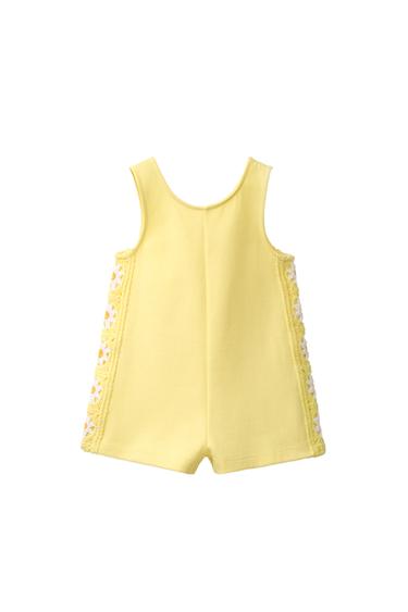 COMBINAISON COURTE À FLEURS EN CROCHET - Jaune de Zara