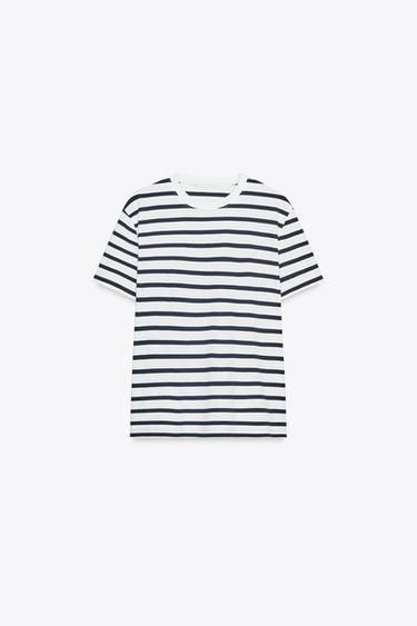 BASIC COTTON T-SHIRT - striped by Zara