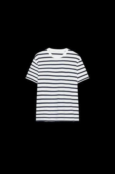 CAMISETA BÁSICA ALGODÓN - rayas de Zara - Imagen 0