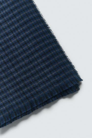 CHECK SCARF - Navy blue by Zara - Image 2