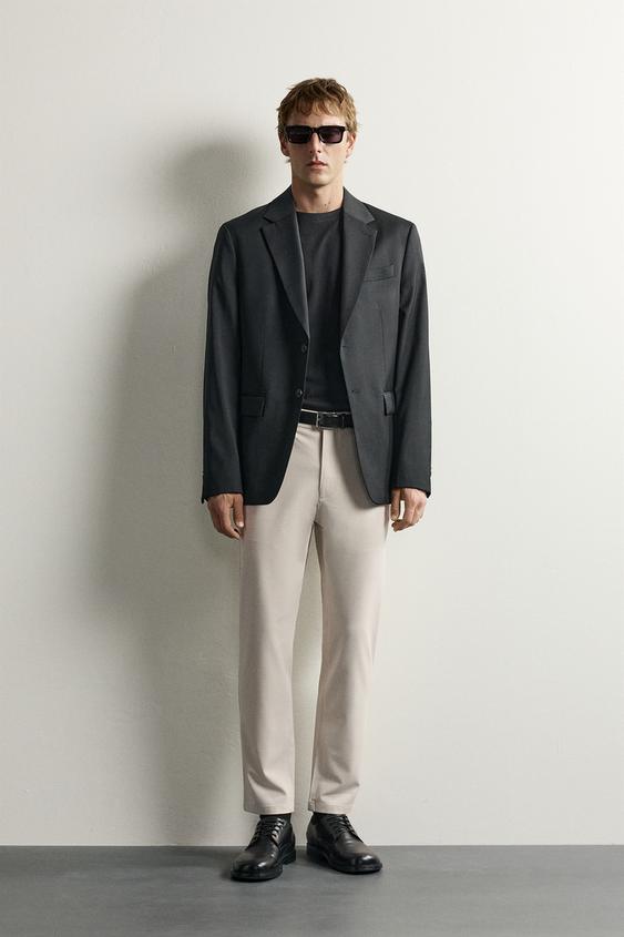 SLIM FIT TROUSERS - Light beige by Zara - Image 0