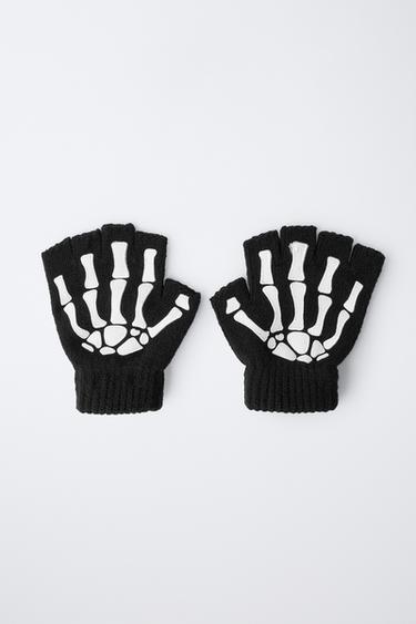 SKELETON FANCY DRESS KNIT MITTENS - Black by Zara - Image 3