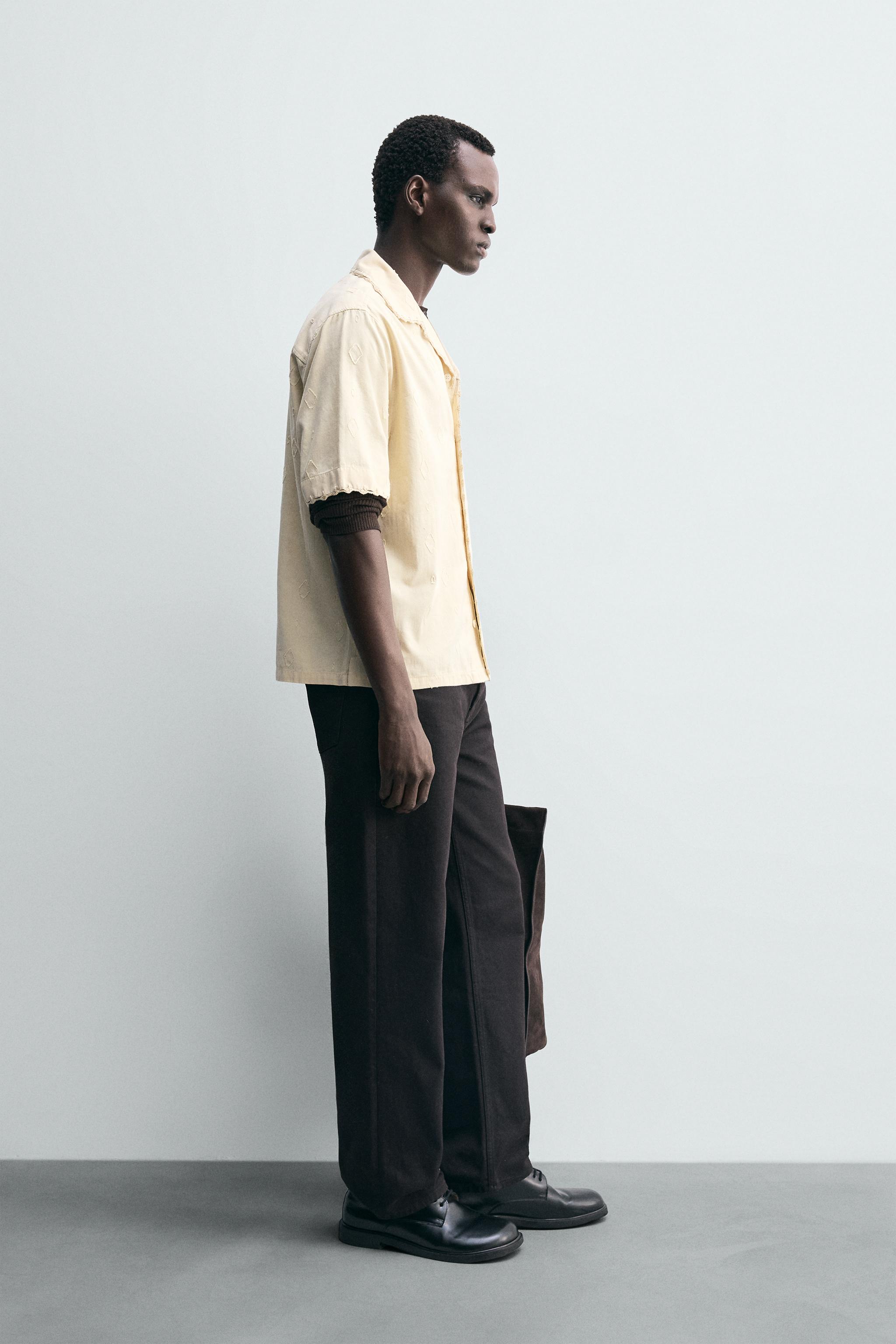 EMBROIDERED GEOMETRIC JACQUARD SHIRT