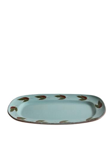 RECTANGULAR LEAF EARTHENWARE SERVING DISH - Blue grey by Zara