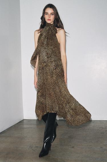 ROBE HALTER À IMPRIMÉ ANIMALIER ZW COLLECTION - Leopard de Zara - Image 3