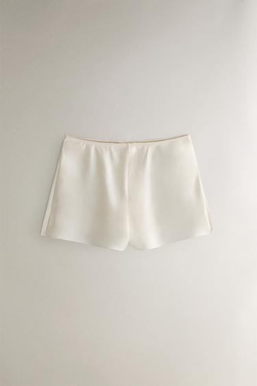 SEIDEN-SHORTS IN BEIGE - Cremefarben von Zara - Bild 0