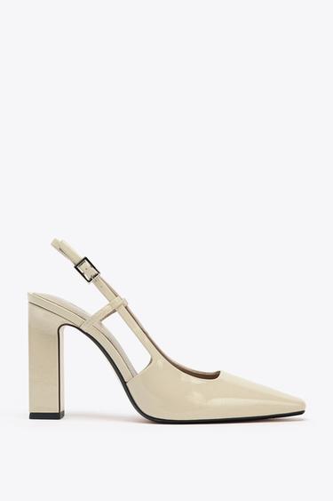 Zara SLINGBACK HEELS - Off White - Image 0