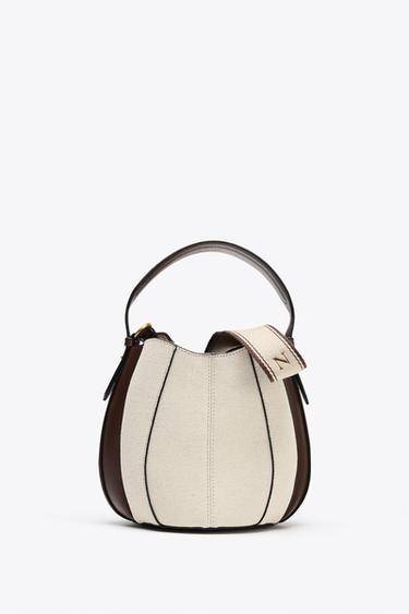 TOPSTITCH BUCKET BAG - Light beige by Zara - Image 0