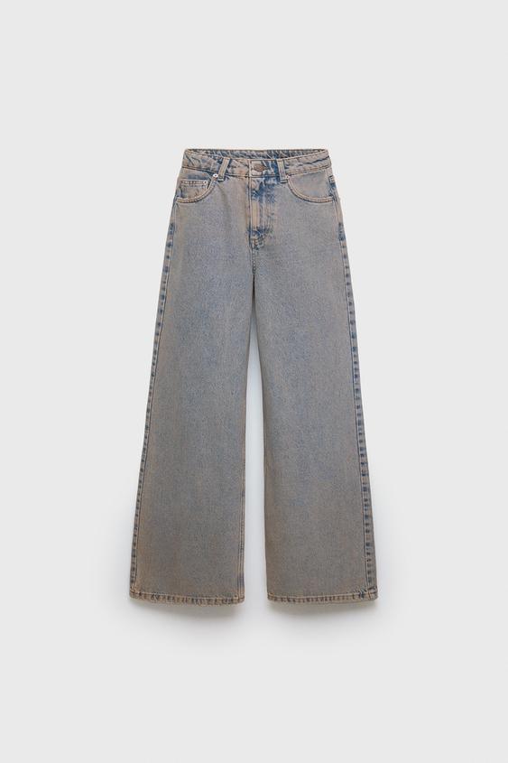 JEAN WIDE LEG EFFET DÉTEINT Rose ZARA France