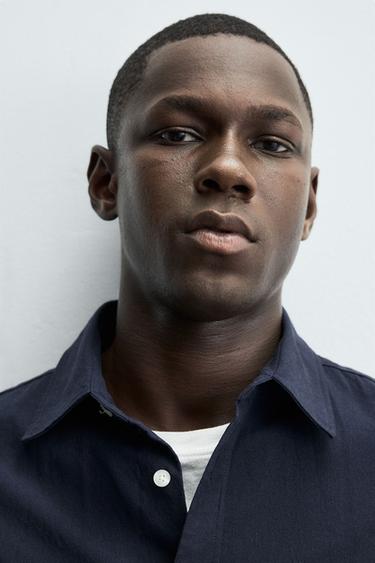 WASHED STRIPED SHIRT - Navy blue by Zara - Image 5