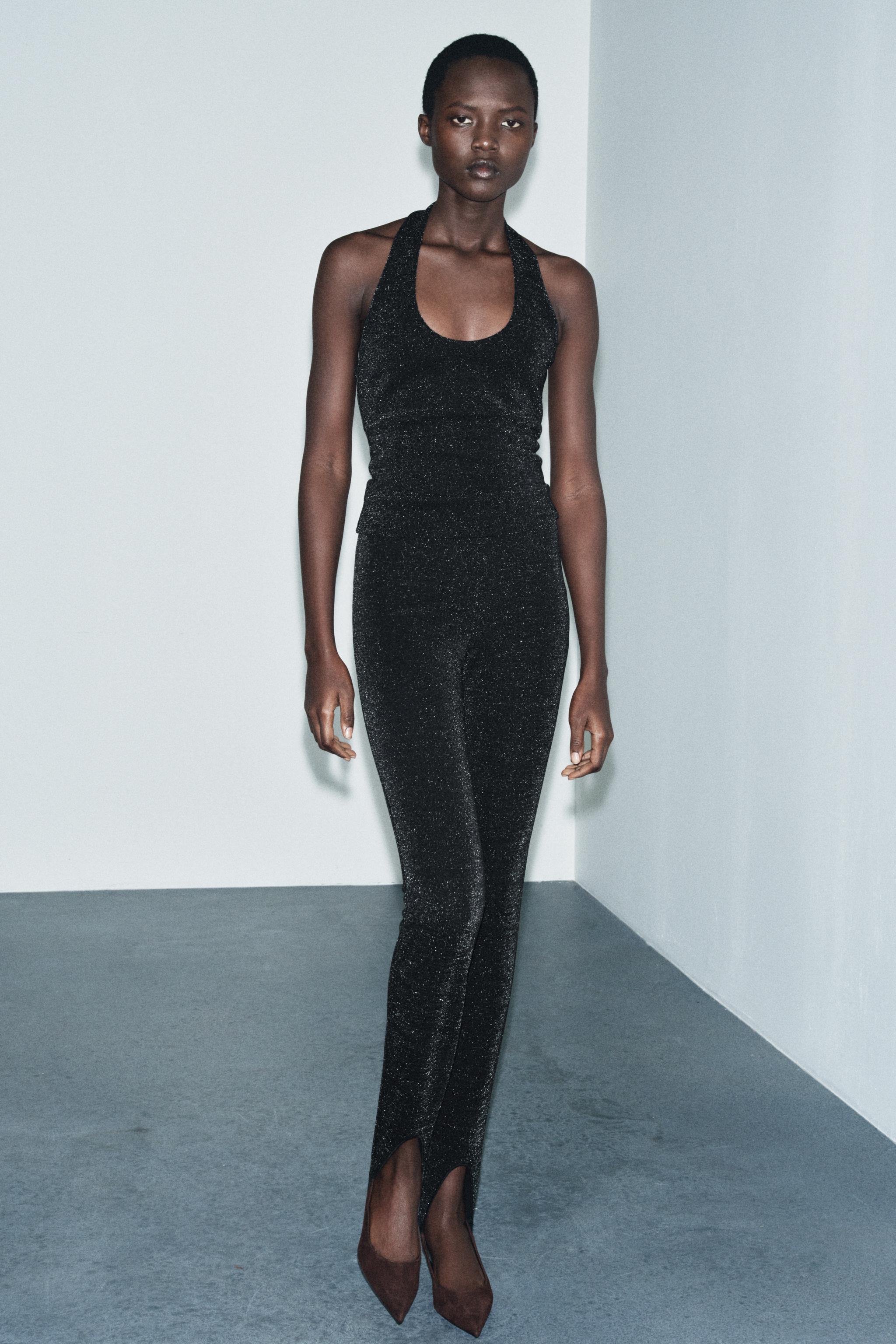 シャイニーストレッチトレンカレギンス - ブラック | ZARA Japan / 日本