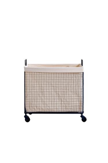 바퀴가 달린 철제 키즈 바구니 - Zara 네이비