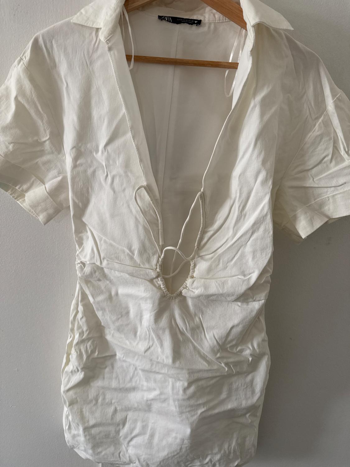 STRETCH LINEN BLEND DRESS