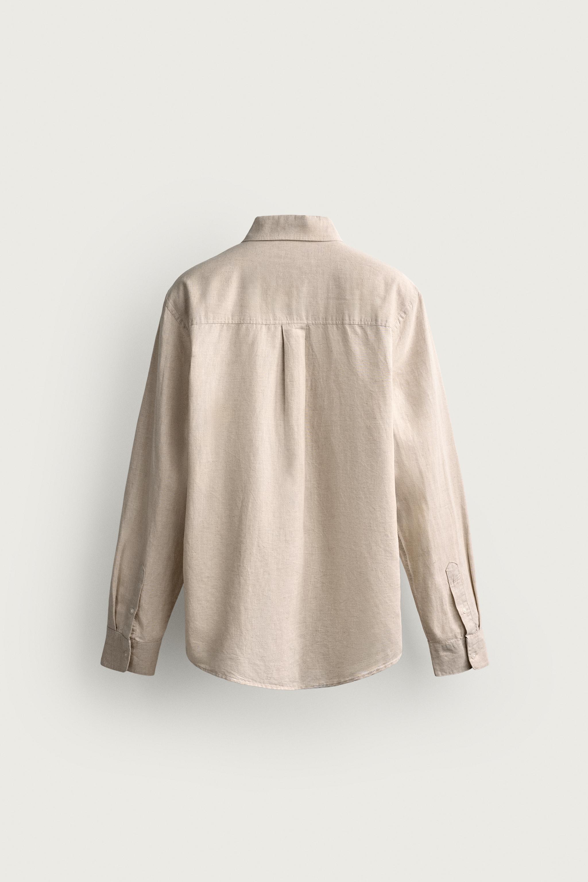 REGULAR FIT LINEN - COTTON SHIRT