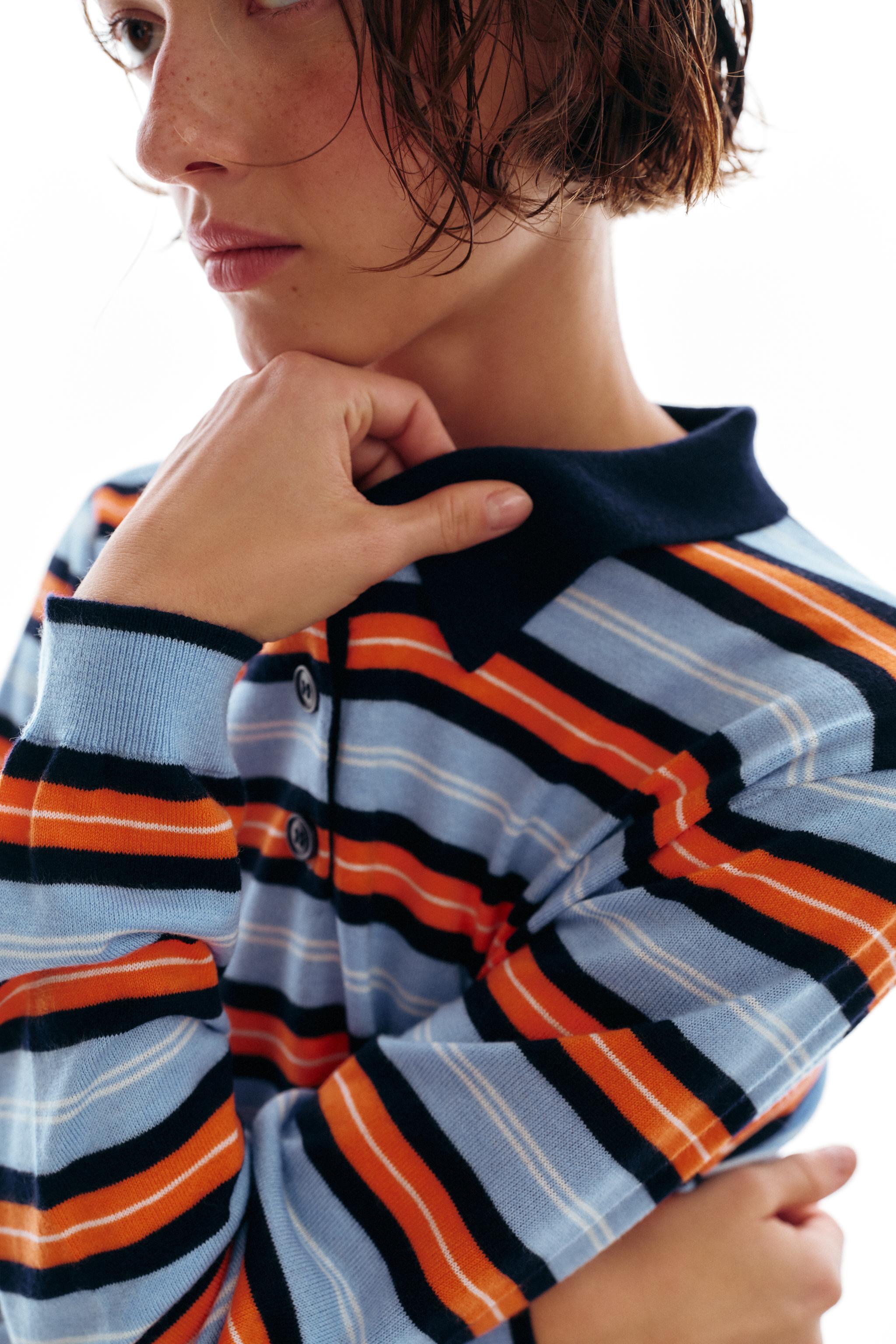 STRIPED KNIT POLO
