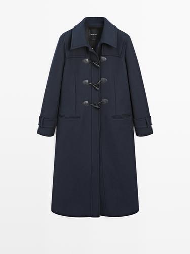 Zara Long coat with toggles - Navy blue