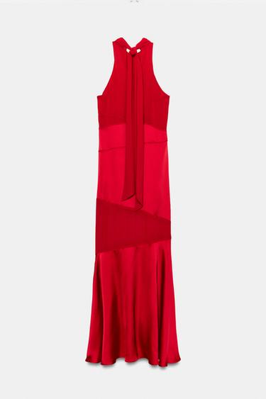 ROBE BIMATIÈRE SEMI-TRANSPARENTE - Rouge de Zara - Image 1