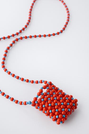 LONG BEAD NECKLACE - Orange by Zara