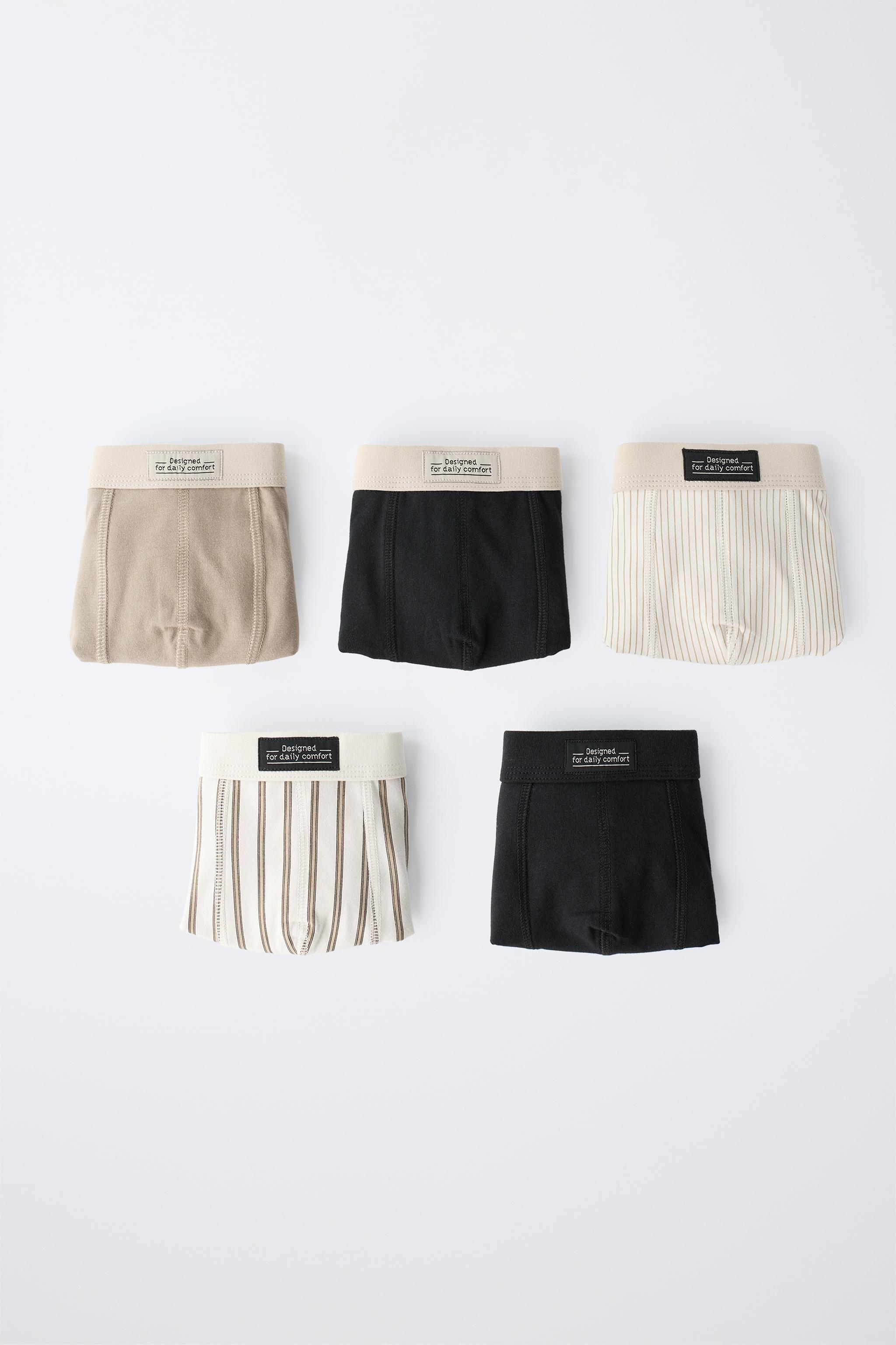 AGES 6-14 / FIVE-PACK OF STRIPED BOXERS