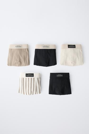 6-14 ANS/ LOT DE CINQ BOXERS À RAYURES - Noir de Zara - Image 4