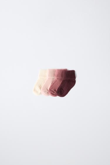FOUR-PACK OF COLOURFUL SOCKS IN A BOX - Pink by Zara
