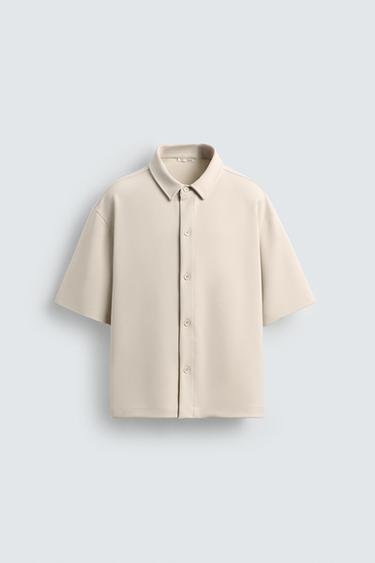 CHEMISE INTERLOCK STRUCTURÉE - Blanc cassé de Zara - Image 5
