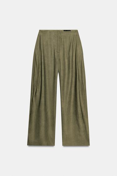 ZW COLLECTION FLOWING TROUSERS - Dark olive by Zara - Image 5