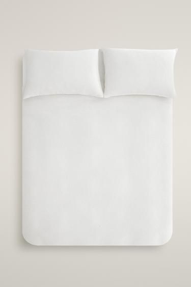 Zara MINI WAFFLE COTTON DUVET COVER - White