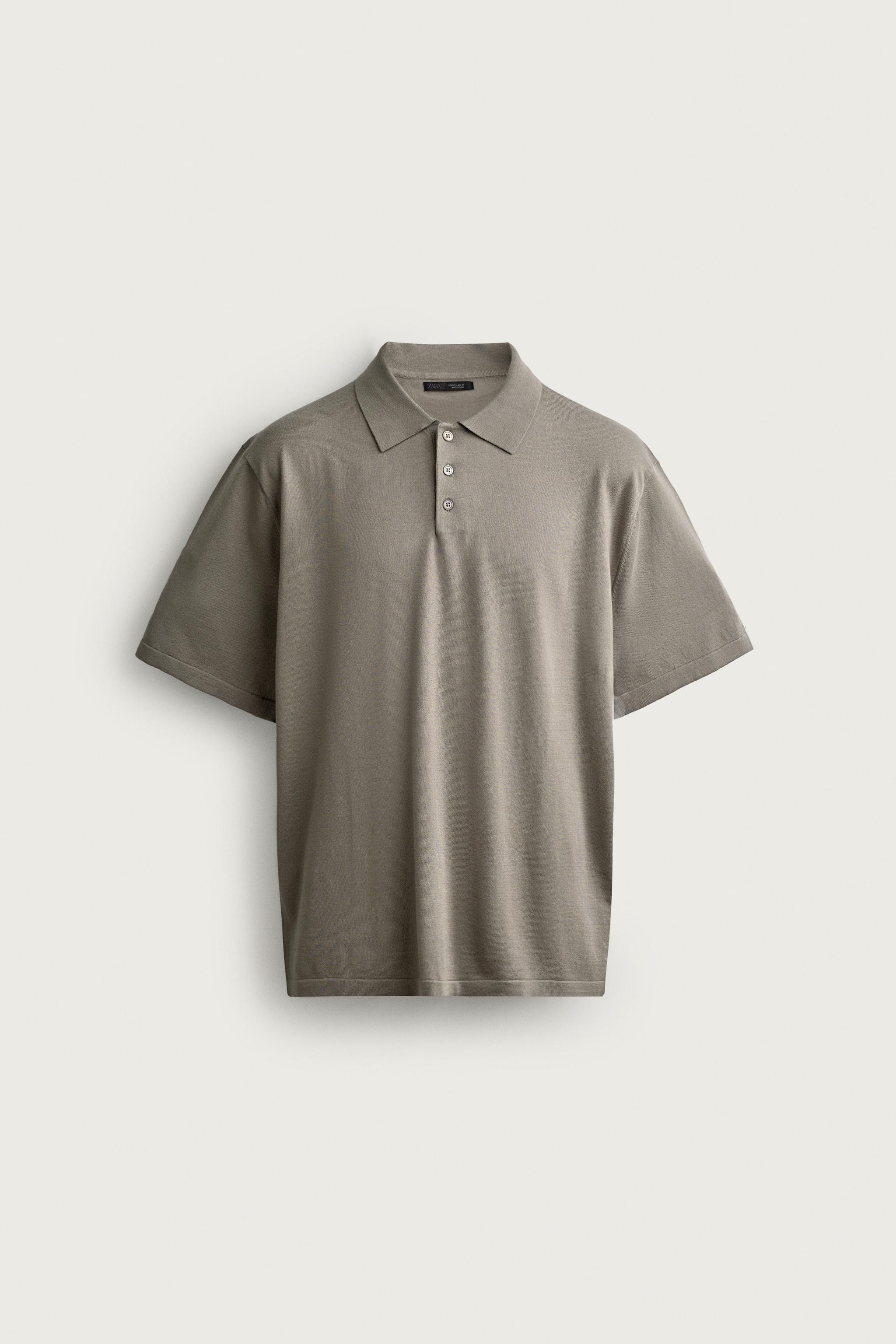 REGULAR FIT COTTON BLEND KNIT POLO — Washed green