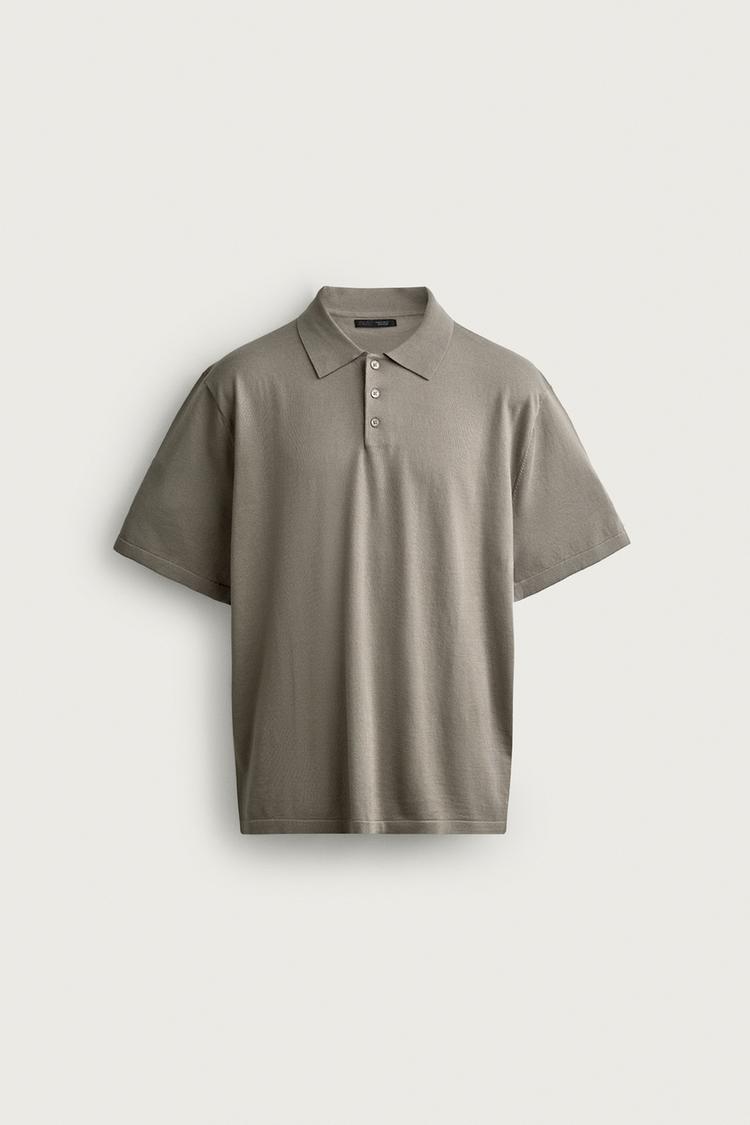 REGULAR FIT COTTON BLEND KNIT POLO SHIRT