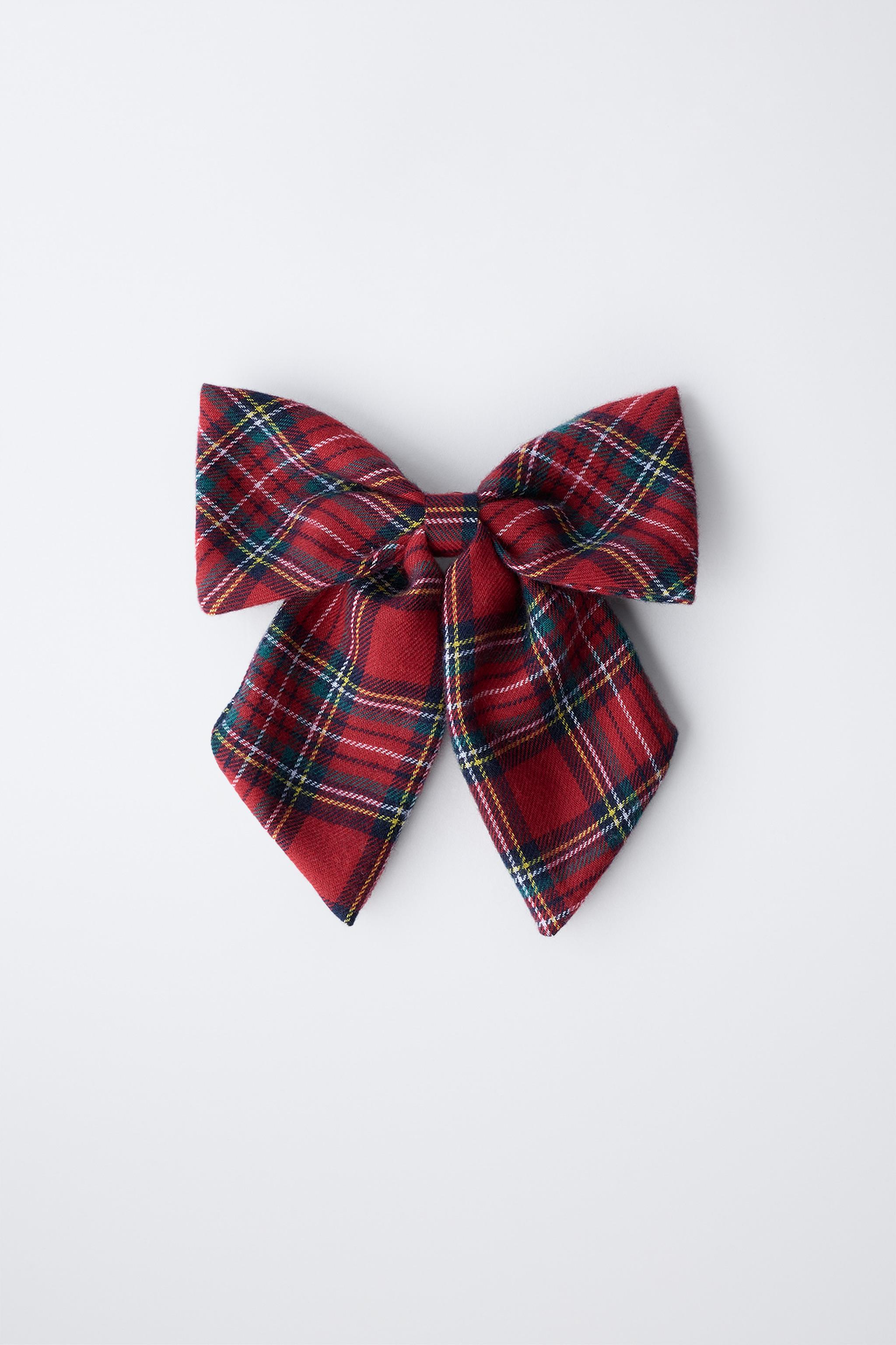 PLAID BOW CLIP
