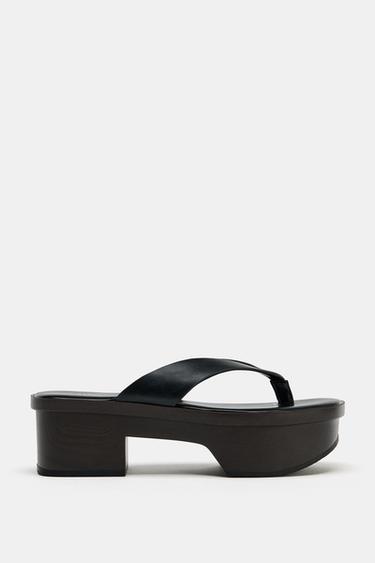 STRAPPY PLATFORM SANDALS - Black by Zara - Image 0