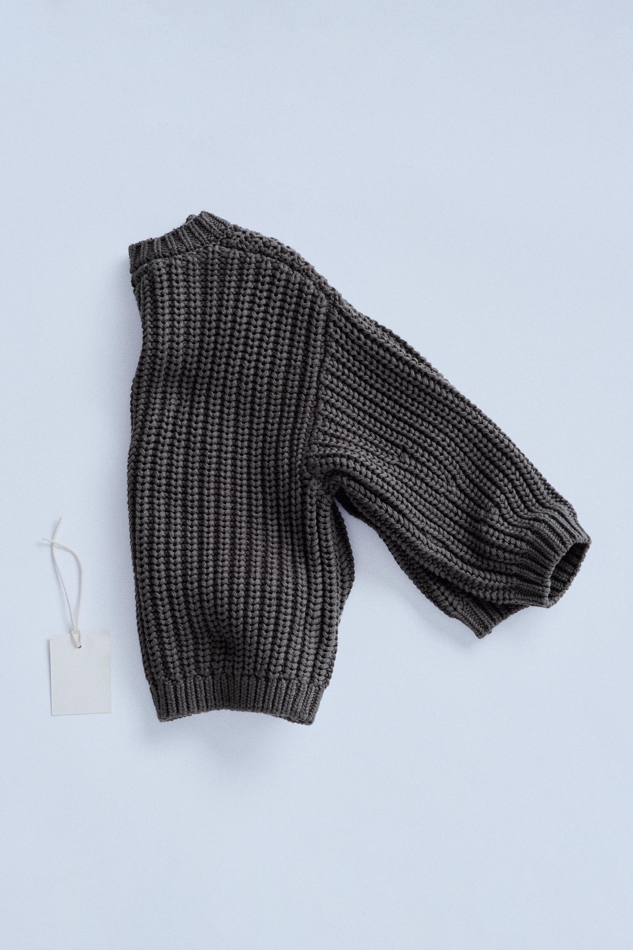 ZARA TIMELESS - CHUNKY KNIT CARDIGAN - Gray | ZARA United States