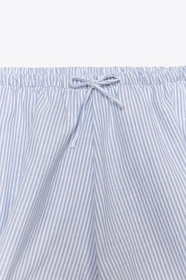 STRIPED CULOTTES SHORTS - Sky blue by Zara - Image 6